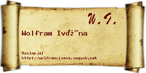 Wolfram Ivána névjegykártya